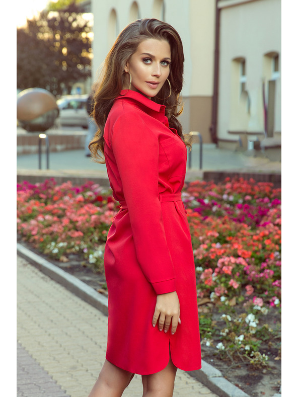 numoco Haljina s džepovima - crvena Numoco CAMILLE