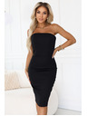 numoco Midi haljine s golim ramenima i korzetom - crne