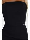 numoco Midi haljine s golim ramenima i korzetom - crne