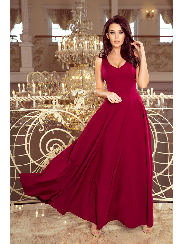 numoco CINDY duge haljine s izrezom - bordo