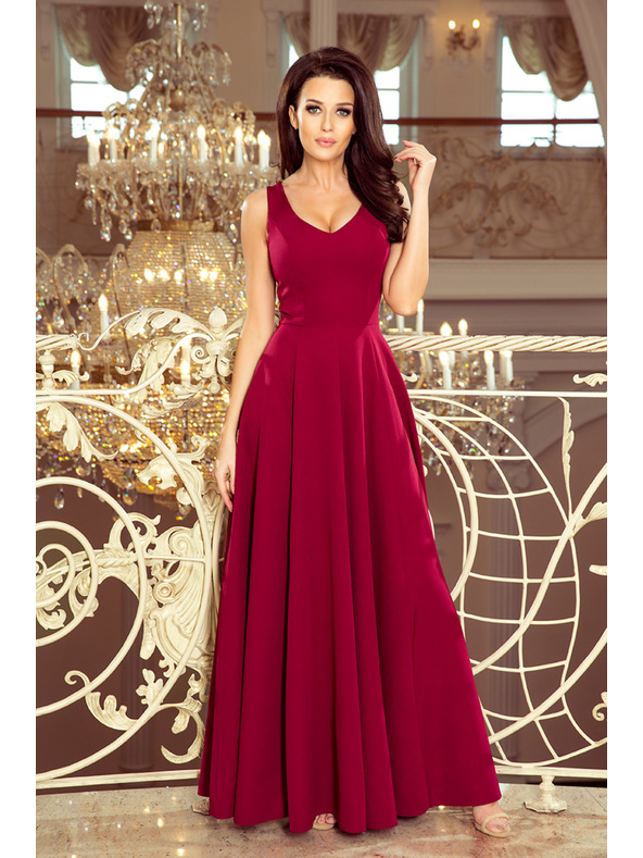 numoco CINDY duge haljine s izrezom - bordo