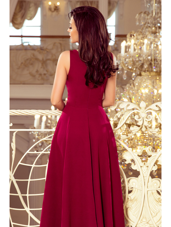 numoco CINDY duge haljine s izrezom - bordo