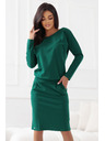 numoco Dukserice haljine s dugim rukavima i džepovima - ugodan kroj s izrezom na leđima - zelene
