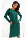 numoco Dukserice haljine s dugim rukavima i džepovima - ugodan kroj s izrezom na leđima - zelene