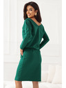 numoco Dukserice haljine s dugim rukavima i džepovima - ugodan kroj s izrezom na leđima - zelene