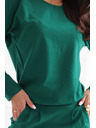 numoco Dukserice haljine s dugim rukavima i džepovima - ugodan kroj s izrezom na leđima - zelene