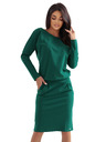 numoco Dukserice haljine s dugim rukavima i džepovima - ugodan kroj s izrezom na leđima - zelene