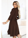 numoco SANDY Lagane košuljaste haljine sa pojasom - čokoladne