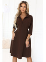 numoco SANDY Lagane košuljaste haljine sa pojasom - čokoladne