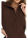 numoco SANDY Lagane košuljaste haljine sa pojasom - čokoladne