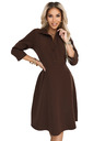 numoco SANDY Lagane košuljaste haljine sa pojasom - čokoladne