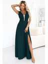 numoco Modne, tijelu zgodne maksi haljine s prorezom na nogavici - bočasto zelene