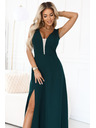 numoco Modne, tijelu zgodne maksi haljine s prorezom na nogavici - bočasto zelene