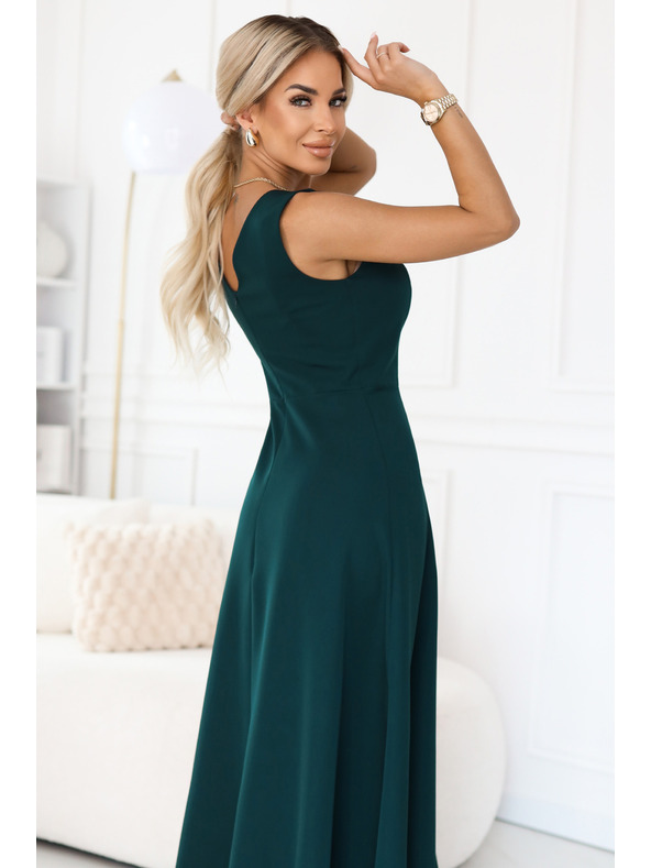 numoco Modne, tijelu zgodne maksi haljine s prorezom na nogavici - bočasto zelene