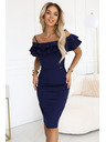numoco CARMEN uske midi haljine u španjolskom stilu - tamno plava