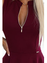 numoco Ekskluzivne haljine s proširenim donjim dijelom i zipom - vinsko crvena