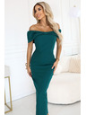 numoco Senzualne midi haljine s mašnom na izrezu - boce zelena