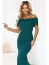 numoco Senzualne midi haljine s mašnom na izrezu - boce zelena