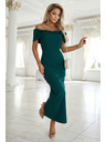 numoco Senzualne midi haljine s mašnom na izrezu - boce zelena