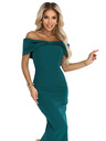 numoco Senzualne midi haljine s mašnom na izrezu - boce zelena
