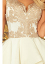 numoco CHARLOTTE - Ekskluzivne haljine s čipkom i dekolteom - zlatno / bež + ecru