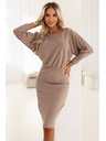 numoco LARA Rebraste haljine s manžetama - mocha mousse