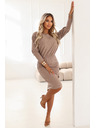 numoco LARA Rebraste haljine s manžetama - mocha mousse