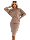 numoco LARA Rebraste haljine s manžetama - mocha mousse