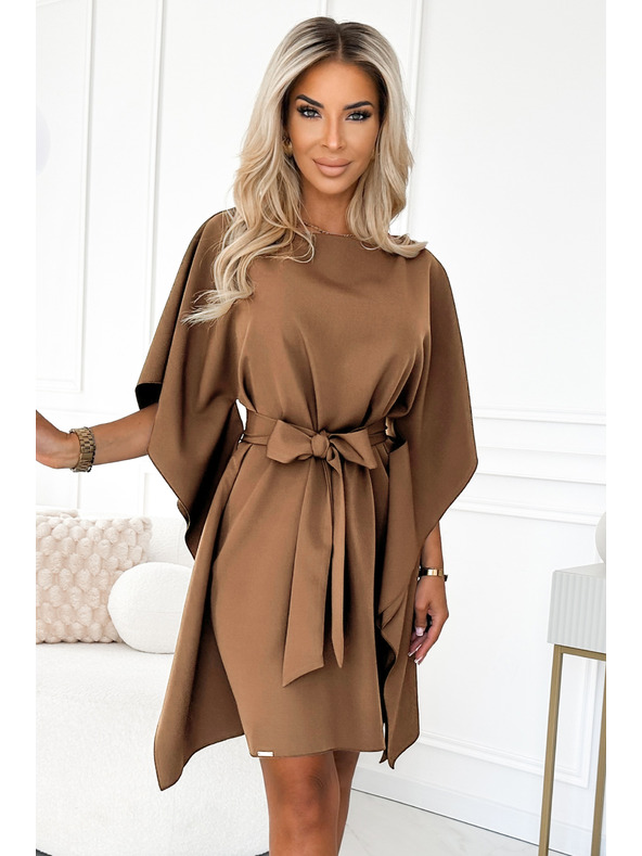 numoco SOFIA Leptir haljine s vezivanjem u struku - cappuccino