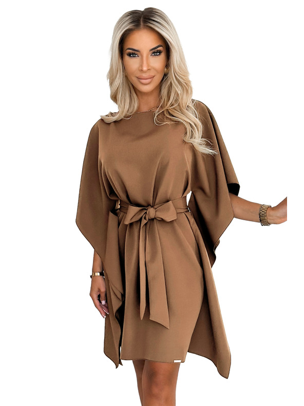 numoco SOFIA Leptir haljine s vezivanjem u struku - cappuccino