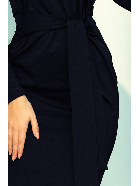 numoco Haljine sa širokim pojasom - tamno plava boja