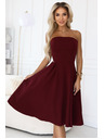 numoco VIVIENNE Korzetne proširene midi haljine za posebne prilike - vinsko crvena