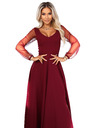 numoco LORETTA jedinstvene duge haljine s tiuleskim rukavima i izrezom - vinsko crvena