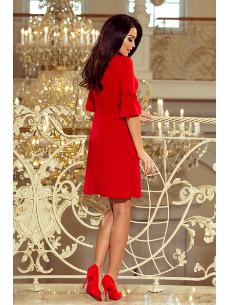 numoco NEVA Trapezaste haljine s mašnom - crvena