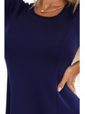 numoco Udobne trapezaste haljine s dugim rukavom - tamno plave