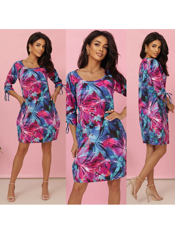 numoco LILA Cvjetne haljine s vezanim rukavom