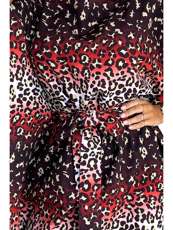 numoco SOFIA Leptir haljina sa vezivanjem struka - leopard