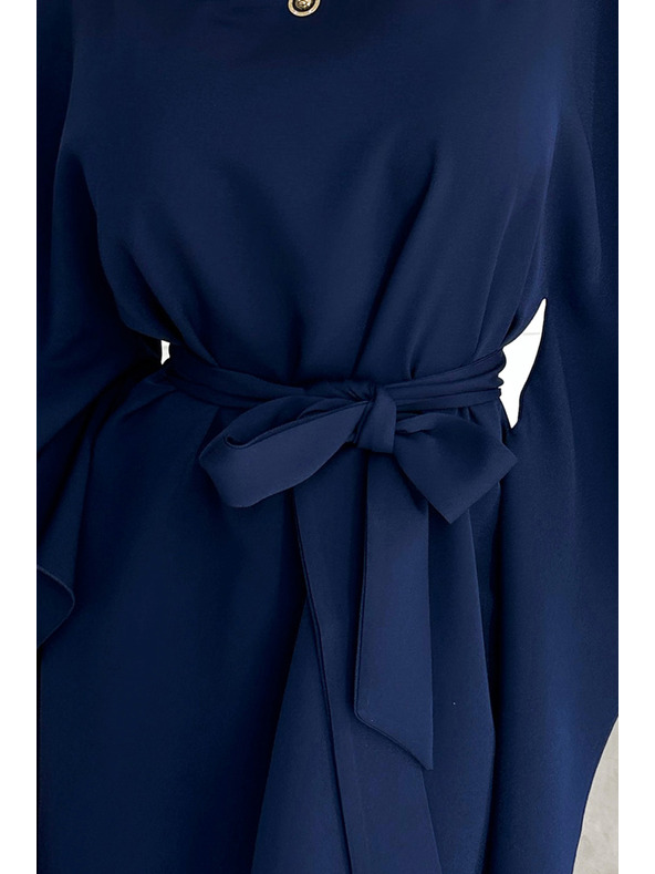 numoco SOFIA Leptir haljina sa vezivanjem struka - tamno plava
