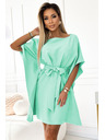 numoco SOFIA Ženske leptir haljine sa vezivanjem struka - mentol zelena