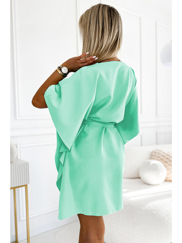 numoco SOFIA Ženske leptir haljine sa vezivanjem struka - mentol zelena