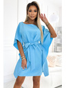 numoco SOFIA Leptir haljina sa vezivanjem struka - plava boja