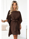 numoco SOFIA Leptir haljine s vezivanjem u struku - čokoladna