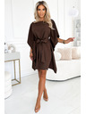numoco SOFIA Leptir haljine s vezivanjem u struku - čokoladna