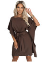 numoco SOFIA Leptir haljine s vezivanjem u struku - čokoladna