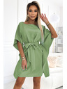 numoco SOFIA Leptir haljine s vezivanjem u struku - maslinasta