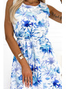 numoco VICTORIA Bijele haljine s trapezastim uzorkom - plavi uzorak
