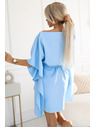 numoco SOFIA Leptir haljine s kravatom u struku - pastelno plava