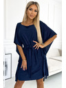 numoco SOFIA Leptir haljine s vezivanjem u struku - tamno plava sa šljokicama