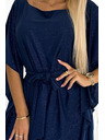 numoco SOFIA Leptir haljine s vezivanjem u struku - tamno plava sa šljokicama