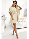 numoco SOFIA Leptir haljine s vezivanjem u struku - bež
